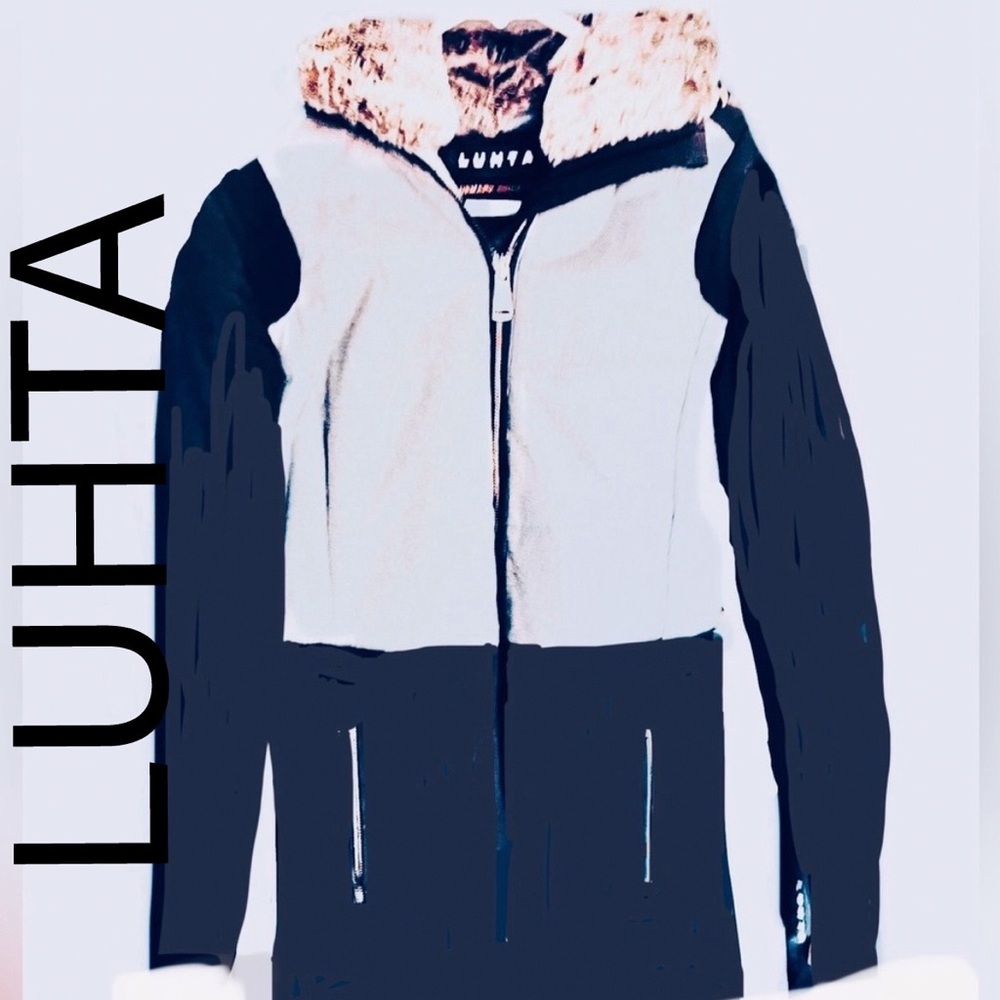 LUHTA Gorgeous Black and Gray Women’s Winter/Ski Jacket with Fur Collar